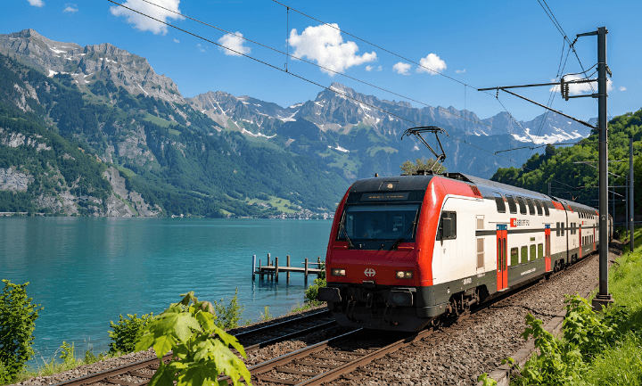 Swiss train - easy access to Morges